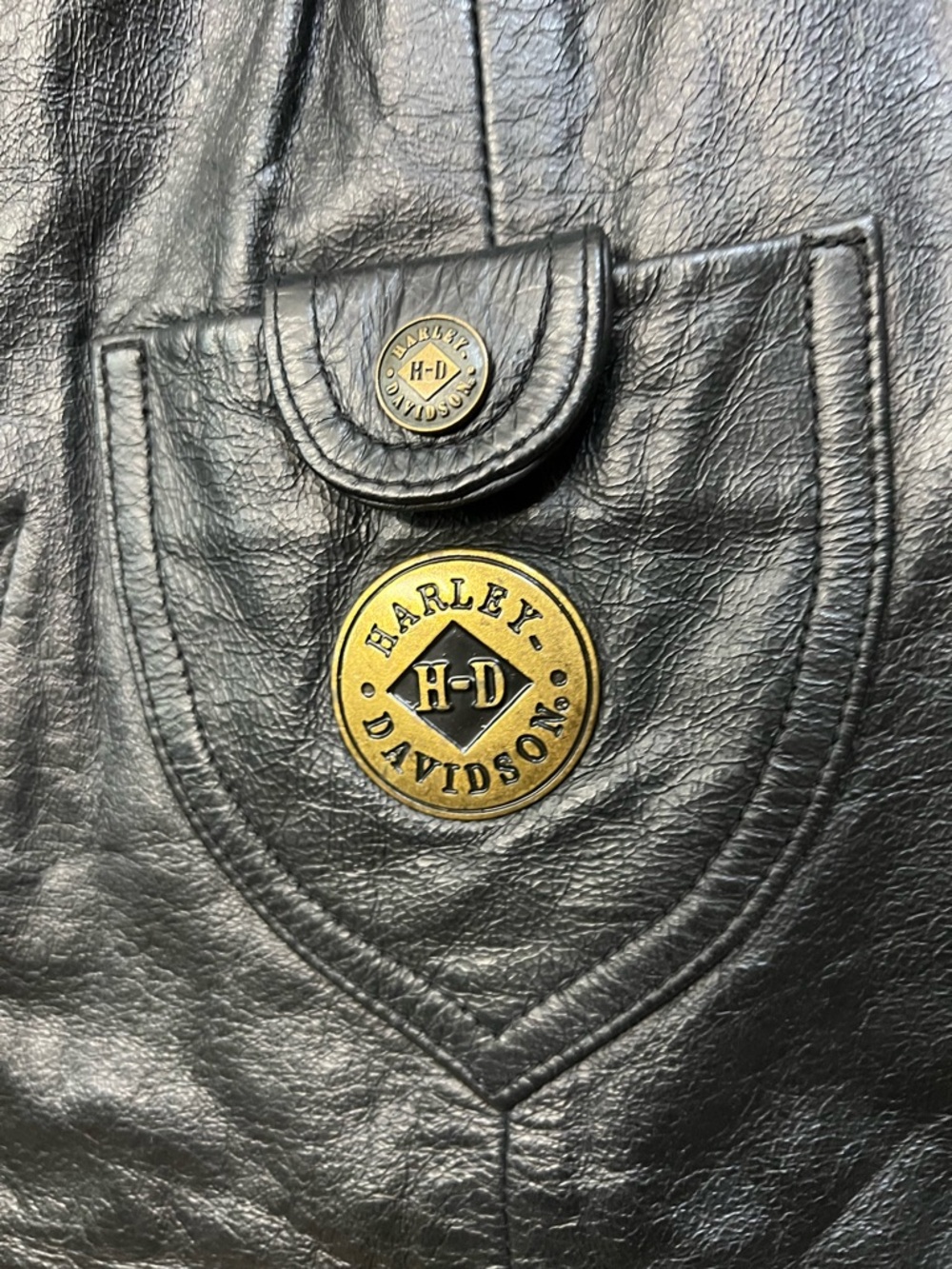 Vintage Harley-Davidson Black Leather Vest women’s Large - Picture 2 of 10